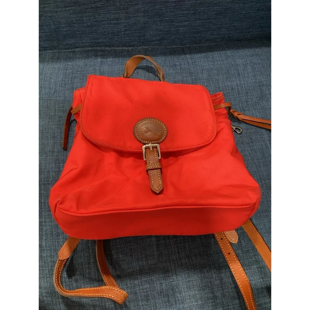 Dooney & Bourke Red Nylon Flap Backpack